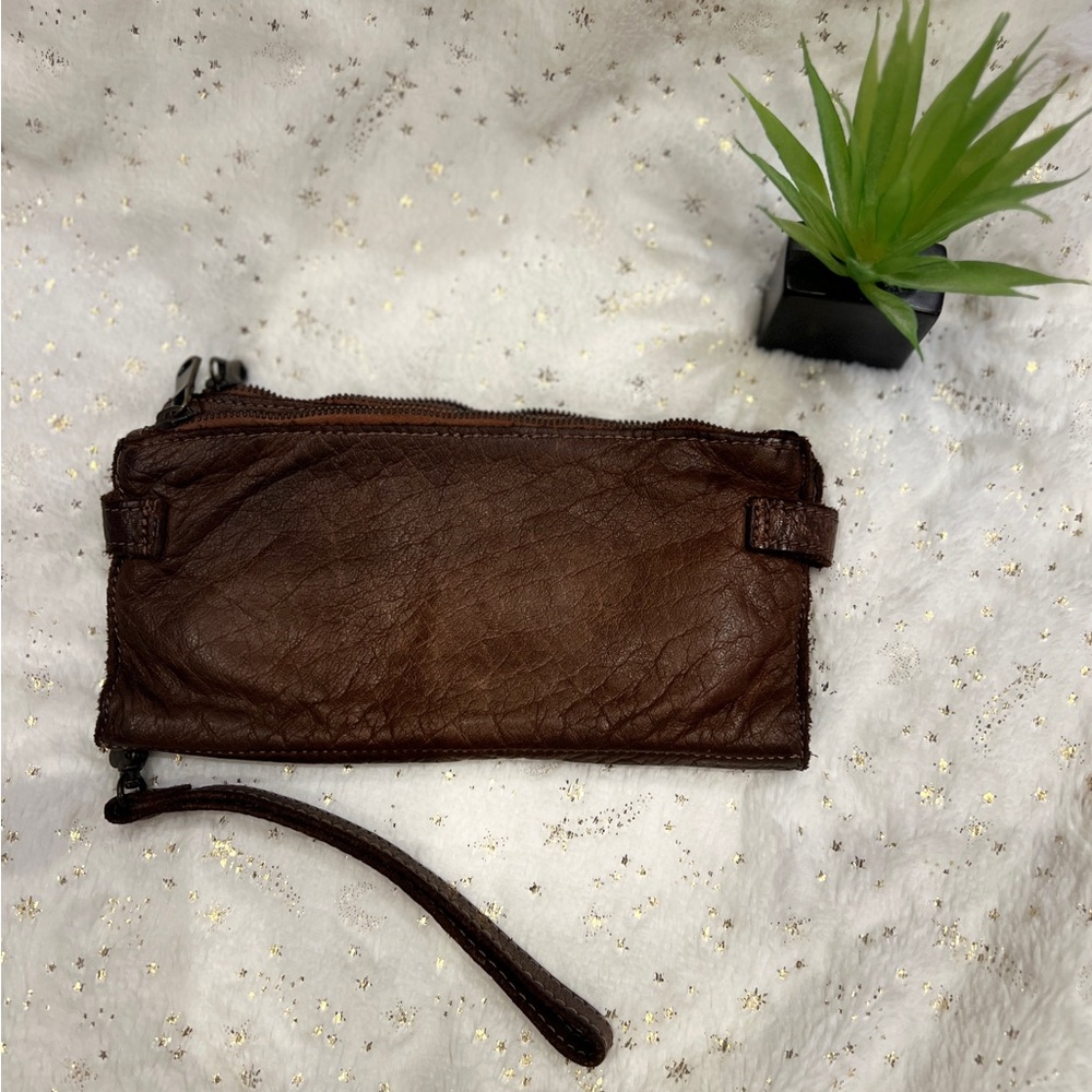 Real brown soft leather wallet